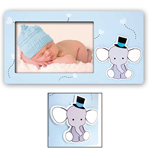 Marco fotográfico 10 x 15 Babar con elefante portafotos para niños azul