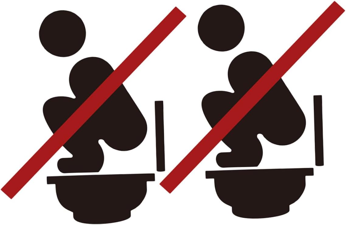 Alipis 2 Sheets Removable Toilet Seat Cling Sign Sticker Adhesive Toilet Lid Decal for Bathroom Wall Decoration Easy Apply Bathroom Warning Sign for Restroom Surface