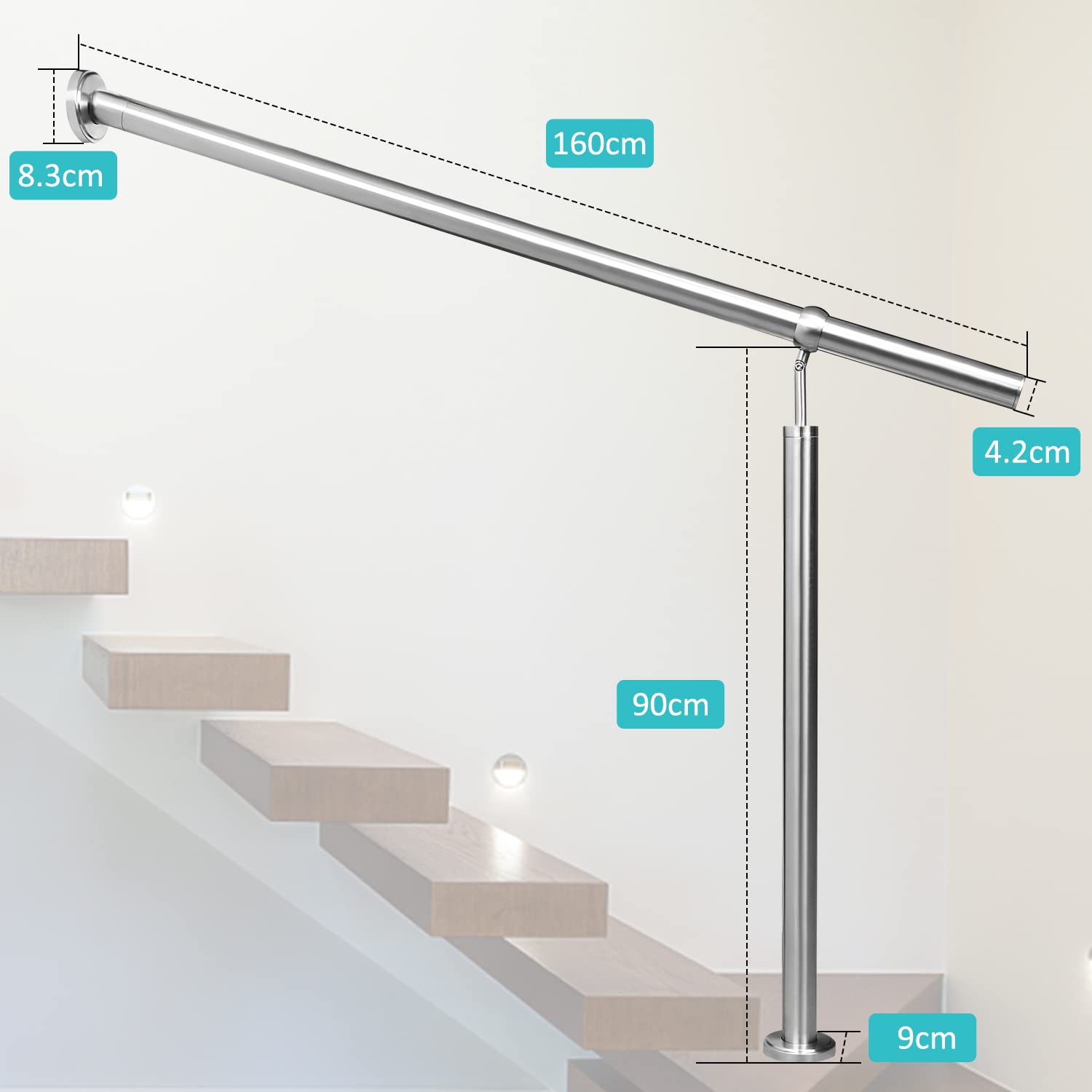 Cando flexibele hoek voor trapleuning 45mm RVS kopen? Trapleuning houders