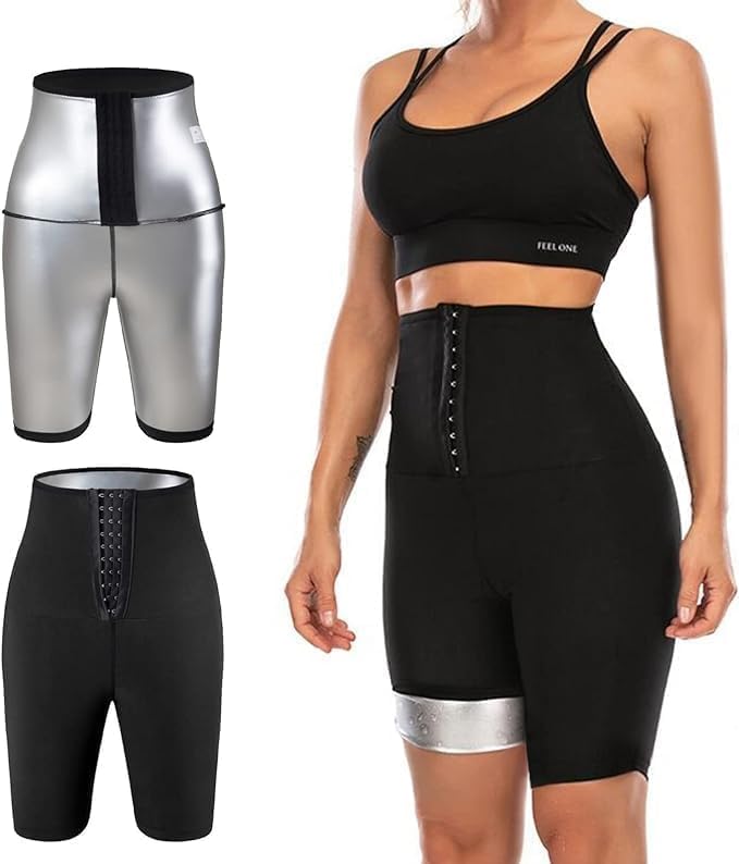 SANKIRTAN Sauna Sweat Full Body Shaper Sauna Sweat Suits Hot Slimming Waist Trainer Weight Loss Vest Bodysuit Workout Short Pant With Tshirt with Exercise Fitness Gym Yoga Women