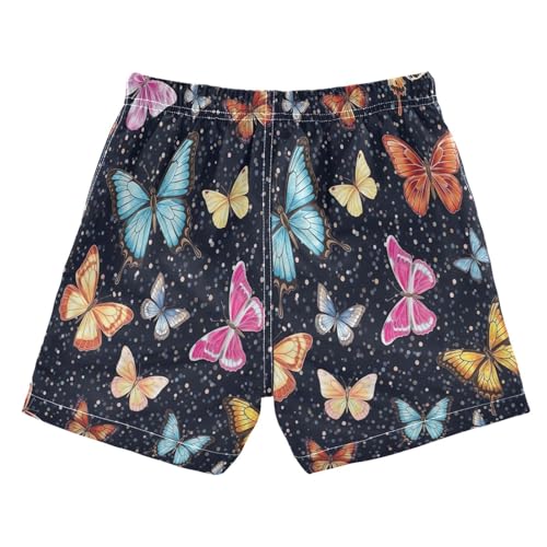 Boys Swimming Shorts, Swim Trunks for Toddler Boys 2t, Colorful Butterflies Black2