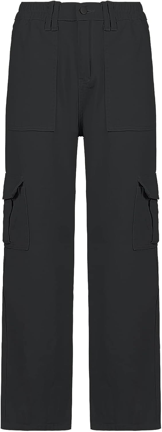 Women's Y2K Baggy Cargo Pants High Rise Straight Wide Leg Boyfriend Denim Cargo Trousers for Teen Girls Streetwear - Image 4