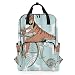 Produktbild NR Lässiger Laptop Rucksack passt 15 Zoll Computer Notebook Rucksack große College-Schultaschen,Lustiger Dinosaurier-Karikatur-Fahrrad-Gitter-geometrischer Hinter,Reisen/Business/Frauen/Jungen