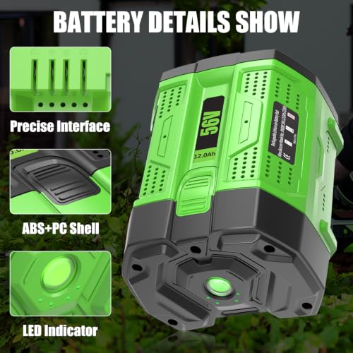 Image of 1Pack 12000mAh 56V Battery and CH2100 Rapid Charger Replacement for EGO Battery and Charger Combo, Compatible with EGO Battery 56Volt Cordless Tools