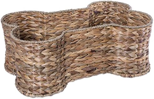Bone Dry Pet Storage Collection Bone Shape Hyacinth Toy Basket, Natural, Medium