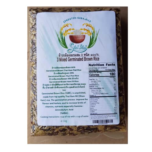 100% GABA Thai Hom Mali 3 Arroz Integral Germinado Mixto 1Kg