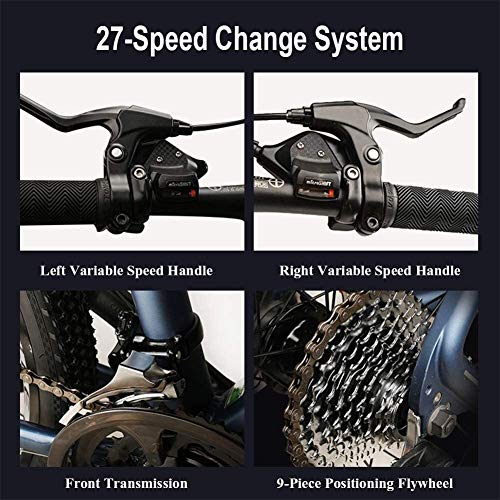 Aoyo 27-Speed mountainbike, 27.5 inch Big Tire Mountain Trail Bike, Dual-Suspension mountainbike, aluminium frame, heren… - Afbeelding 5