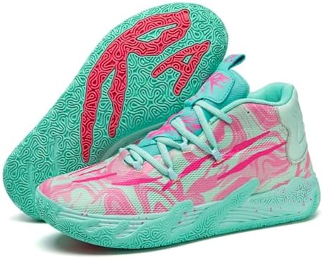 Mens Multicolor High Top Basketball Shoes Non-Slip Breathable Running Shoes Fahsion Lightweight Outdoor Gym Sneakers