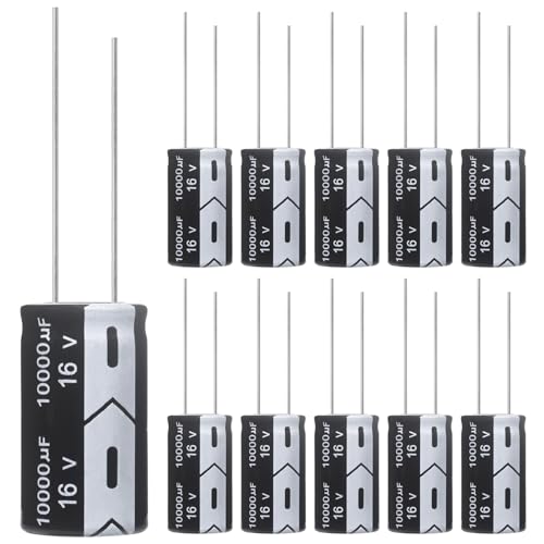 ALLECIN 10000uF 16V 16x30mm Electrolytic Capacitor 10000 UF MFD 16 Volt 0.63x1.18in Aluminum...