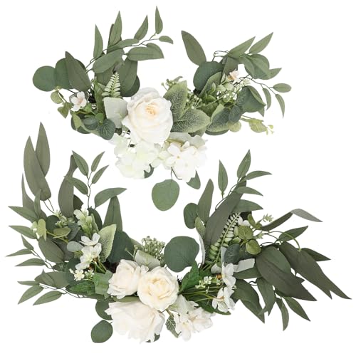 Décoration romantique fleurs artificielles roses blanches de mariage - 2