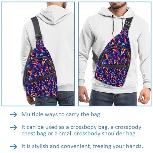 Mochila cruzada en el pecho unisex con diseño multicolor ligero 2