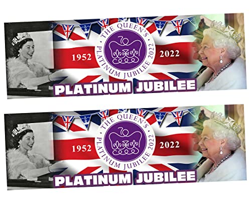 2 Queen Platinum Jubilee 2022 Banner Poster Party Dekorationen Poster Union Jack England Royal Family Queen Elizabeth's Jubilee Celebration Cover