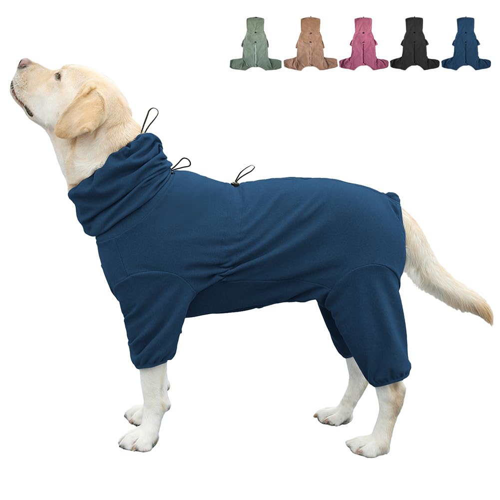 Pigiama per cani di taglia grande, elasticizzato extra large, adatto per adulti, cani di taglia media, tuta per animali domestici a quattro zampe, abbigliamento per animali domestici (blu, 6XL)