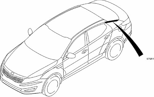 Miniatura 6 de Moldeado de marco de puerta original OEM compatible con Optima 2011-2015 (marco trasero 838502T000 y 838602T000)