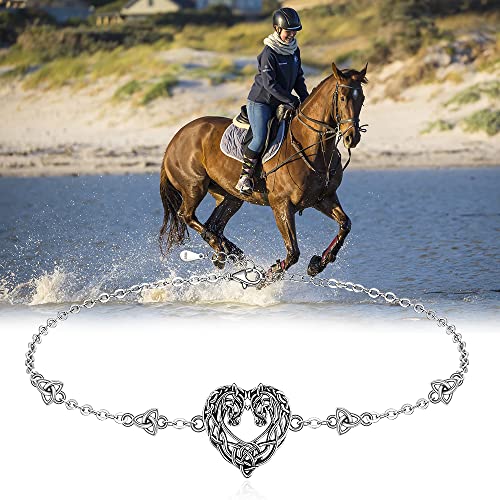 Horse Bracelet Celtic Horse Bracelets for Women Sterling silver Celtic Knot Triquetra Equestrian Jewelry Horses Lover Gifts3