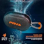 PRV AUDIO Portable Bluetooth Speaker with Microphone PS15 Clip - 15W Wireless Mini Outdoor Travel Speaker with Clip, IPX7 Waterproof, 10-Hour Battery Life, Bluetooth 5.3, TWS Pairing - Black - Image 5