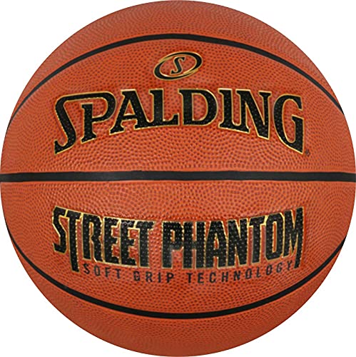 Spalding Street Phantom - Balón de baloncesto profesional con agarre excelente para exteriores, impresión digital, tamaño 7, con bomba de aire para voleibol y fútbol
