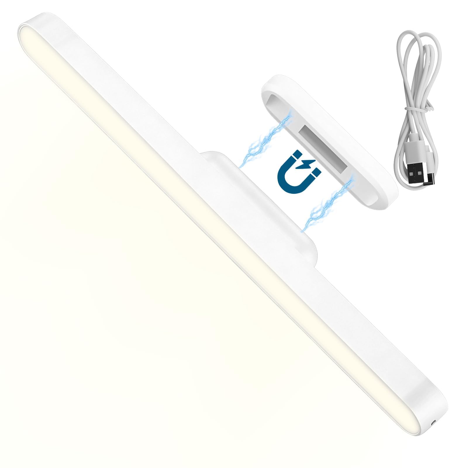 Snugcore Magnetic Rechargeable Study Light, Under Cabinet Wardrobe Light Adjustable Touch LED Light, Portable USB Rechargeable Desk Lamp, Perfect for Desk Kitchen Closet Lighting