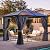 YITAHOME 10x10ft Polycarbonate Gazebo Hardtop Outdoor Canopy with Netting and Shaded Curtains, Aluminum Frame Garden Tent for Patio, Backyard, Deck and Lawns