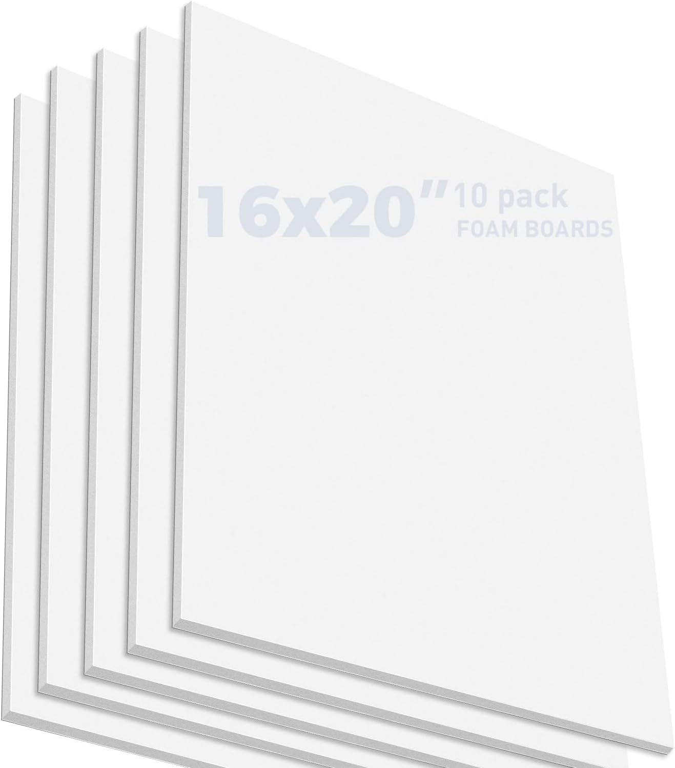 Golden State Art, Pack of 10, 1/8" Thick, 16x20 White Foam Boards(16x20, White)