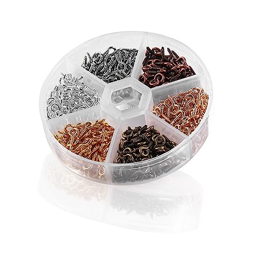 Balacoo Strong Craftsmanship Metal 600pcs Eye Bolt Screw Hooks for DIY Pendant Jewelry Making Supplies