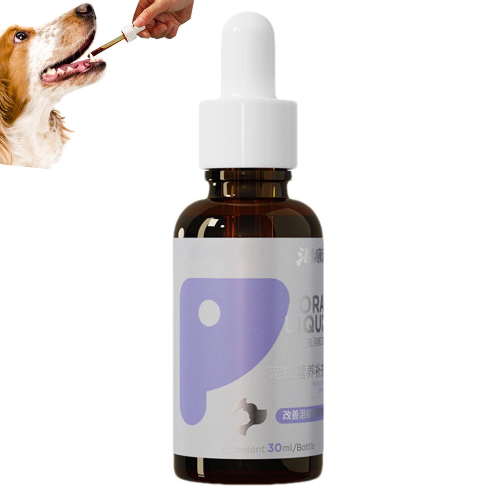Single Attribute Pet Tear Stains Oral Solution - Professional Eye Cleaner For Dogs With Mild Formula,30Ml Pet Eye Cleaner Tear Trace Oral Liquid Feed Or Mix Pet Feed For Pets