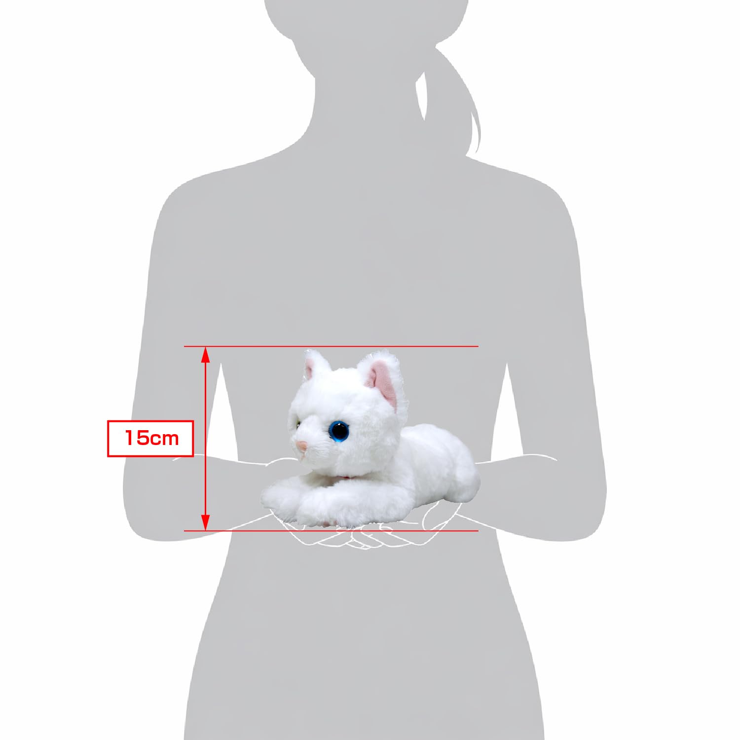 Amazon.co.jp: ひざねこ ぬいぐるみ ホワイト オッドアイ Sサイズ