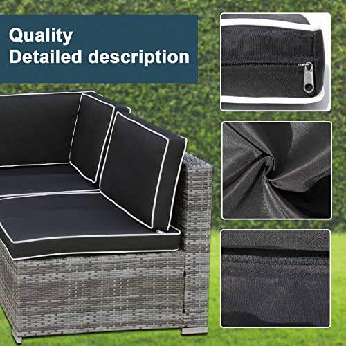 Vixlon 6510 Outdoor Patio Cushions Replacement Covers For Wicker Rattan Patio Furniture Conversation Set Outdoor Cushion Covers With Zipper Fit  thumb #2
