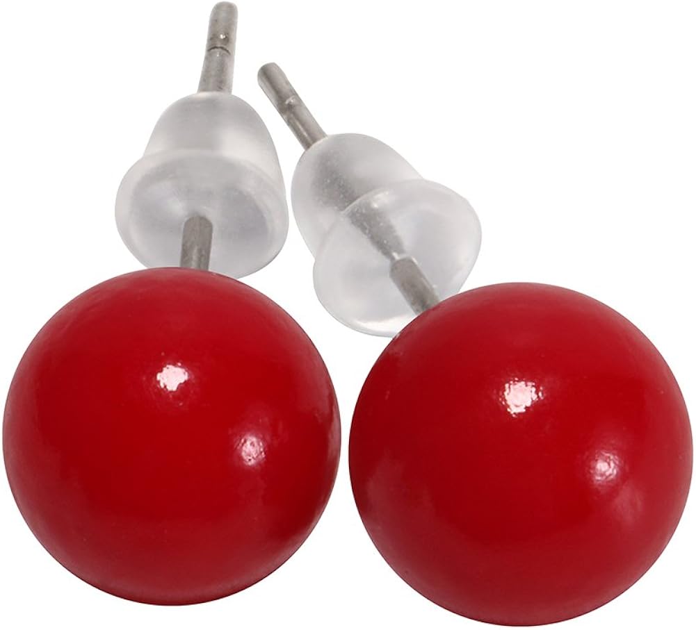 LEILE 10 pairs colors Assorted Mixed Imitation Round Pearl Earrings Studs Christmas gift for Women Girls (10 Colors -8MM)