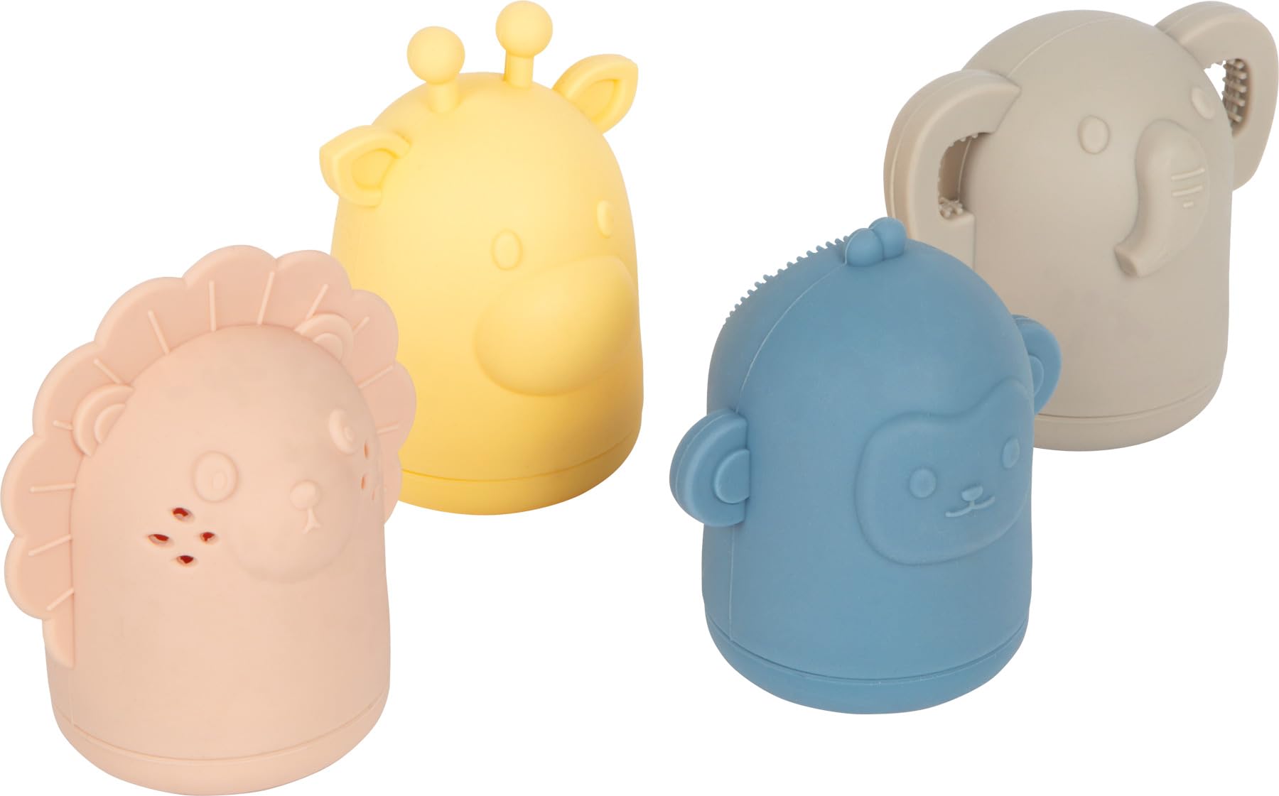 small Foot Silikon Badespielzeug Set 4 Spritztiere, BPA-frei, spülbar & hygienisch