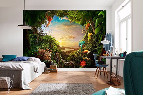 amazingsticker Tree Plants Flower Sunlights Jungle Forest Wallpaper Photo Wall Mural Home Bedroom Decoration Wall Covering 390x260cm