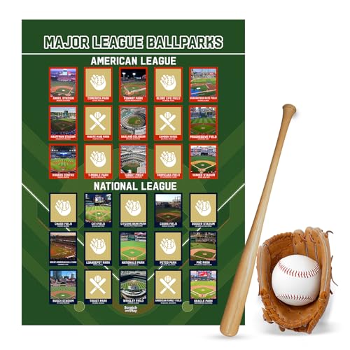 USA Official MLB Baseball Stadiums Scratch Off Poster - Pop Chart Wall Decor - 12