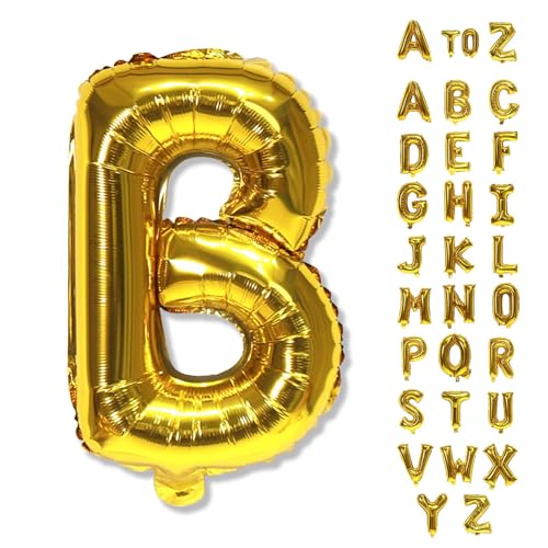 Foil Letter Balloons 40 Inch Big Alphabet B Word Balloons Large Self Inflating Name Balloon Letters Gold Decor Helium Custom Letter Balloons for Women Birthday Party Anniversary Decoration Supplies