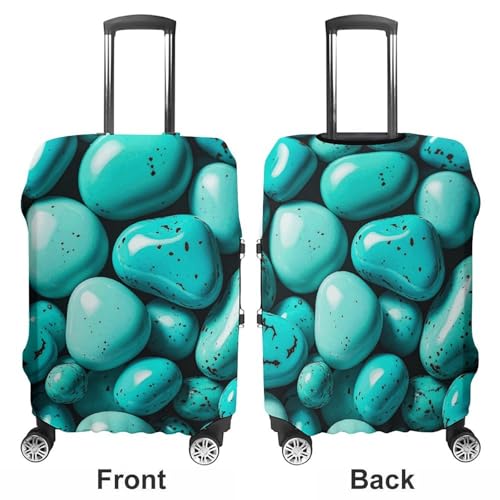 Aqua Blue Turquoise Luggage Covers Tsa Approved Suitcase Cover Elastic Washable Luggage Sleeve Carry on Cover Protector Anti-Scratch Suitcase Protector Fits 19-30 Inch Case(L)3
