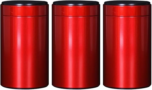HEALLILY 3 botes de té portátiles de lata, tarros de almacenamiento de café, azucareros, especias y condimentos, recipiente con tapa sellada para