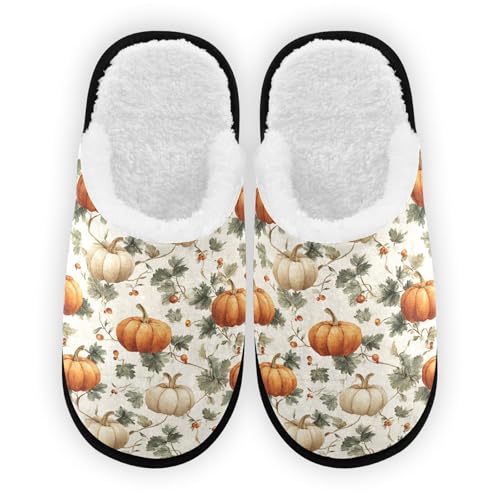 Halloween Pumpkin Green Slippers For Women Men Soft Memory Foam Non-Slip Hallowmas Winter Indoor House Shoes Travel Slipper