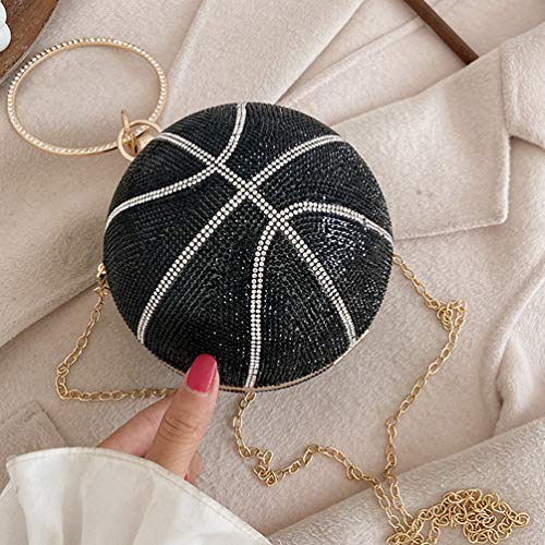 KESYOO Bolsa Redonda Embreagem Bola Bolsa Em Forma de Basquete Feminino Carteira de Pulso Com Alça d