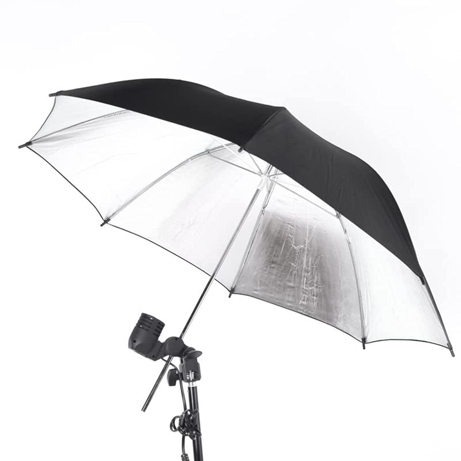 SKEIDO Photo Studio Flash Light Reflector Reflective Umbrella - Black Silver- 33"