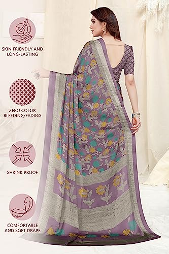 Image of MIRCHI FASHION Saree for Woman Chiffon Floral Printed | Lightweight Daily Wear Women's Sari with Unstitched Blouse Piece (Available in 20 Colors)