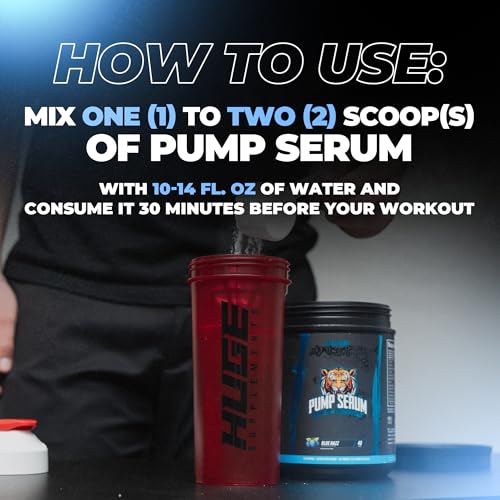 Image of Pump Serum Non Stim Pre-Workout - Fully Loaded Stimulant Free Pre Workout for Extreme Pumps, Vascularity & Muscle Fullness, with L-Citrulline, HydroPrime & Nitrates, Blue Razz, 40 Servings