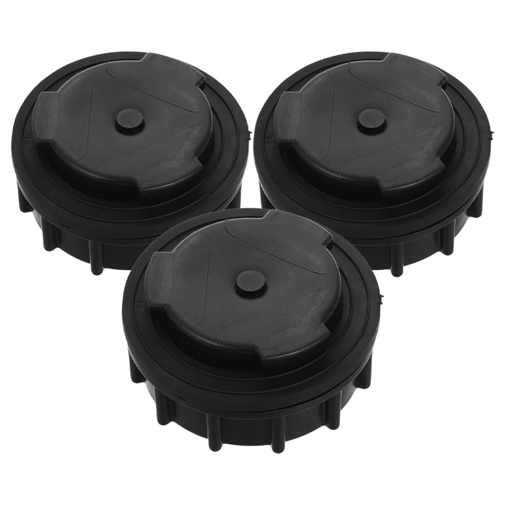 3 Tapones de repuesto para cubo de basura exterior fabricados en plástico negro