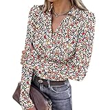 Womens Shirts V-Neck Casual Slim Fit Comfy Basic Tops Printed Fashion T Shirt 2025 Fall Winter Long Sleeve Blouses