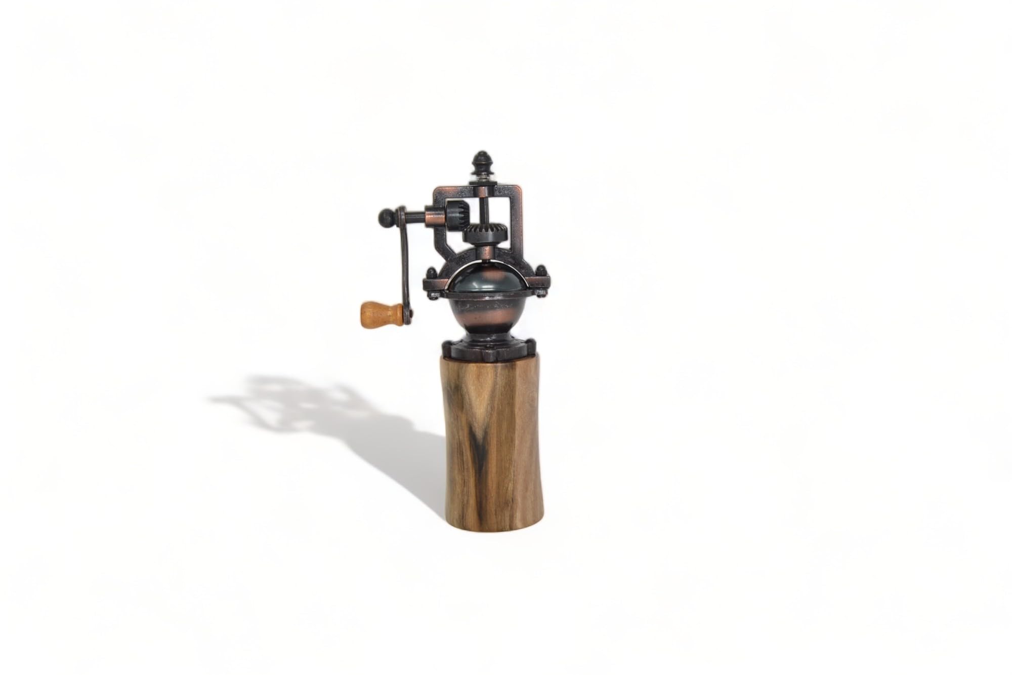 Holz Gewürzmühle - Gewürzmühle - mit Kurbel - Walnuss Geschenk handmade - Pfeffermühle - Salzmühle Unikat Mahlgrad einstellbar Geschenkidee Antik-Optik Nussholz - Küchenaccessoire aus Holz