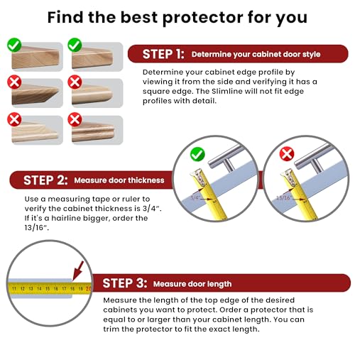Cabinet Hero Slimline Cabinet Edge Protector - Prevents Chipping, Wear, Discoloration - Drawer Edge Guard, Bumper for Drawer - Easy Slip-On Installation - 3/4