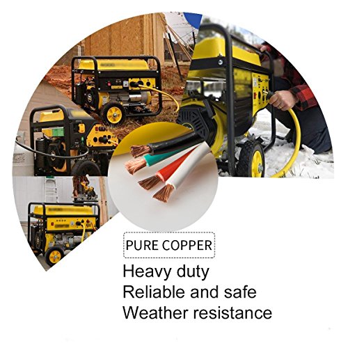 25 Feet Heavy Duty Generator Adapter Extension Cord,Generator Locking Cord,NEMA L14-30P to Four 5-20R, 4 Prong 10 Gauge Flat Generator Cable,125/250V 30Amp 7500 Watts Yodotek - Image 6