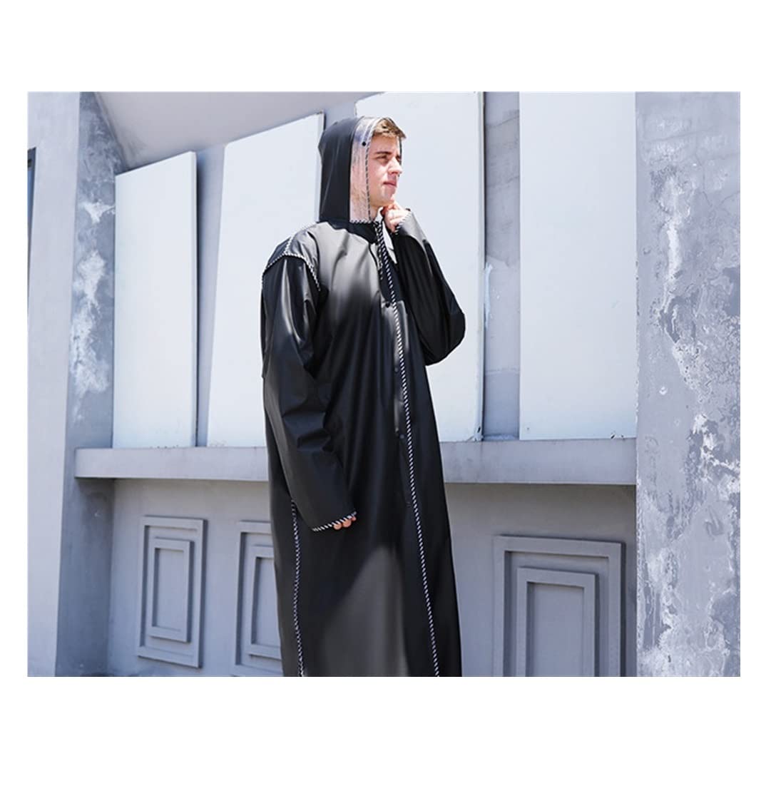 Poncho Impermeabile Poncho con Cappuccio da Uomo con Cerniera, Abbigliamento Antipioggia per Moto, Poncho da Escursionismo, Giacca Antipioggia Ambientale Attrezzatura da Pioggia(XXL)