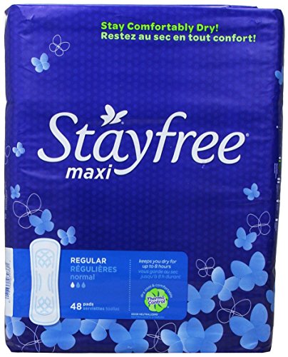 Stayfree Maxi Regular Pads, 48-Count Bag