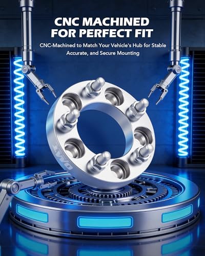 Image of OMT 5x4.5 Wheel Spacers with 82.5mm Center Hub Bore, Set of 2 | 1 Inch Wheel Spacers with 1 /2 inch-20 Studs Compatible with Jeep Wrangler TJ YJ Grand Cherokee Ford Explorer Mustang Ranger