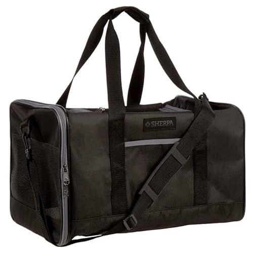 Sherpa Black Essential Soft Sided Pet Carrier for Cats & Dogs, Large