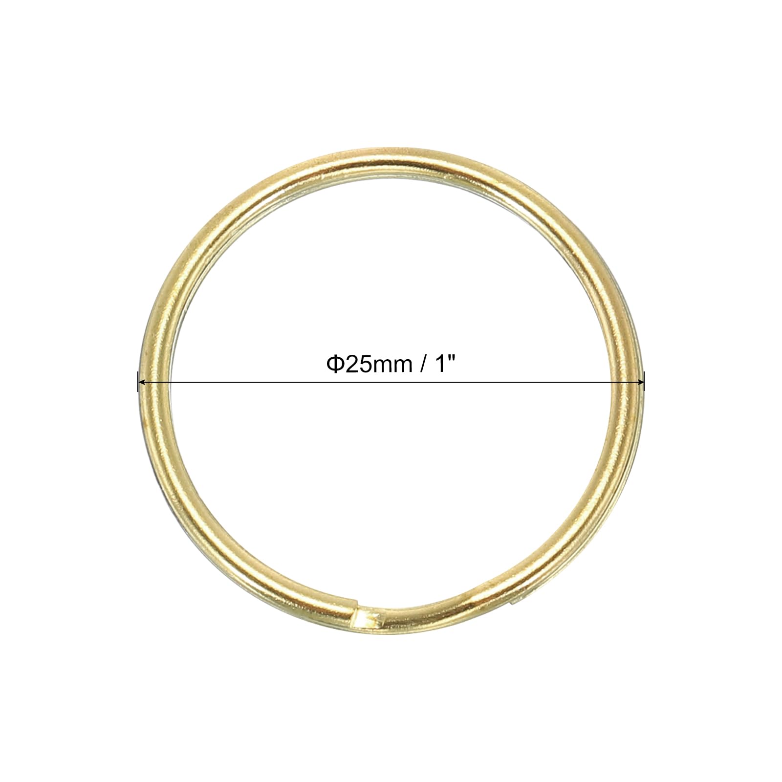 PATIKIL Flat Split Ring, 40Pcs 1"/25mm Dia Brass Flat Split Key Chain Rings for DIY Home Office Car Keys - Image 2